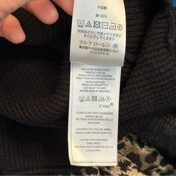 Lauren Ralph Lauren women’s black cowl neck waffle print top shirt size large - Picture 8 of 8
